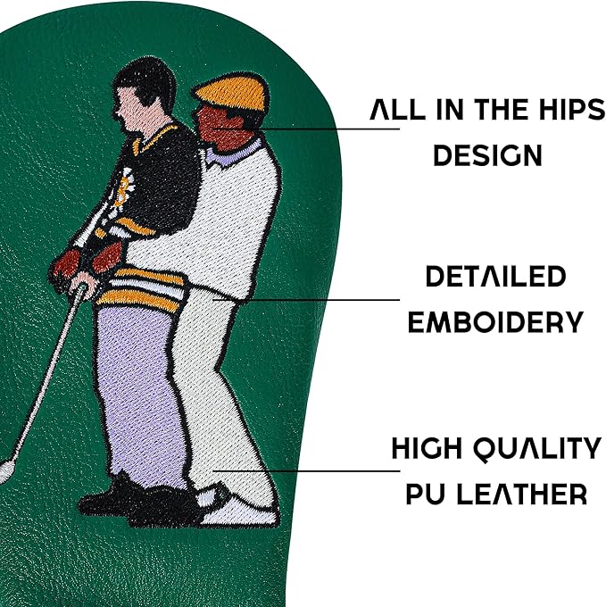 Funny Golf Head Covers - Leather Driver Headcover, Fairway Wood, and Hybrid Covers - Inspired Design with Premium Embroidery - Unique Golf Gift & Accessories for Men and Women Golfers