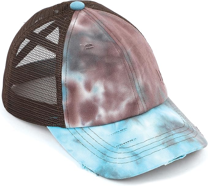C.C Ponycap Messy High Bun Ponytail Adjustable Glitter Mesh Trucker Baseball Cap