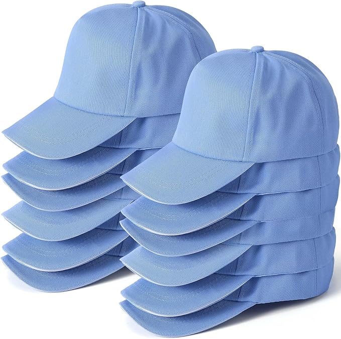 Shyyween Kids Baseball Caps Youth Adjustable Plain Baseball Hats Cotton Blank Hats Bulk for Girls Boys Sport Team