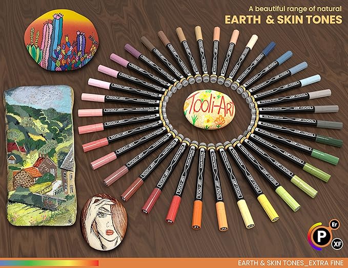 36 Acrylic Paint Pens Skin and Natural Earth Tone Marker Set - Image 5