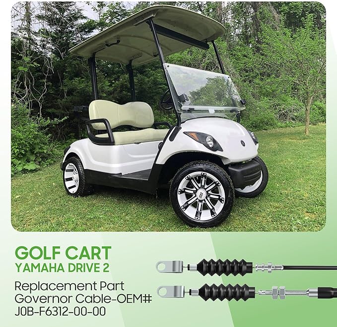 10L0L Golf Cart Accelerator Throttle Cable for Yamaha Drive 2 (2017-Up) Gas Golf Cart Models, Replaces OEM#JW1-F6312-01-00, from Governor to Carburetor