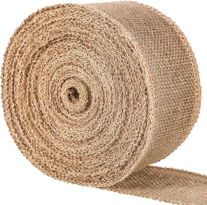 Chuangdi 20 Yard 3 Inches Burlap Ribbon Wide Jute Ribbon Natural Burlap Fabric by Chuangdi