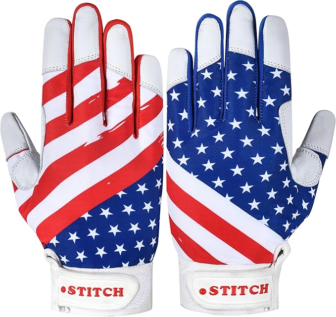 USA Flag Baseball Batting Gloves & Softball Glove American Flag Batting Gloves Youth Kids Baseball Batting Glove Youth Men Adult & Unisex