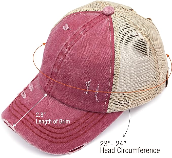 C.C Ponycap Messy High Bun Ponytail Adjustable Glitter Mesh Trucker Baseball Cap
