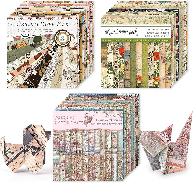 Origami 6x6 Paper Kit 150 Sheets 150 Vivid Colors Double Sided Same Printed by Wanshui