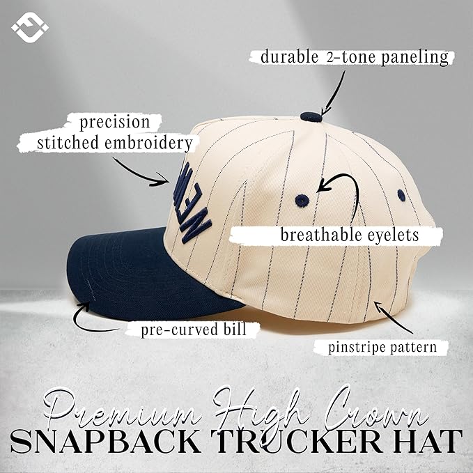 Funky Junque Trucker Hat Women Men 2-Tone Baseball Cap – Vintage Western Style Embroidered Snapback, Premium Cotton Blend