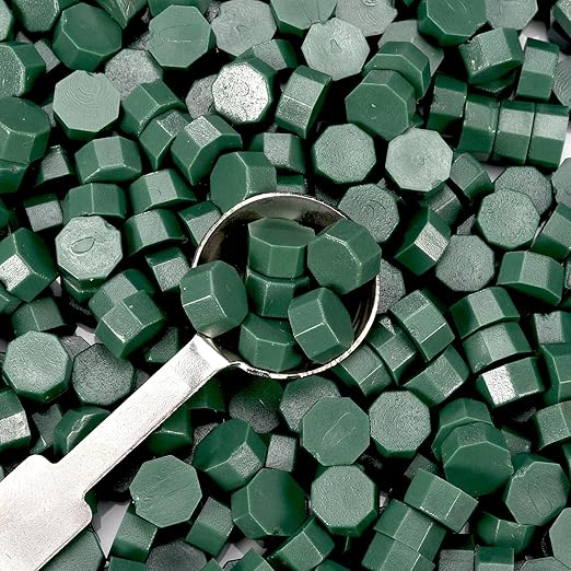 Yoption 360Pcs Olive Green Sealing Wax Beads, Hexagon Wax Seal Beads - Image 2