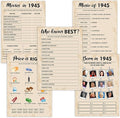 80th Birthday Party Games, Born in 1945 Games Bundle, Birthday Party Supplies by QUPT