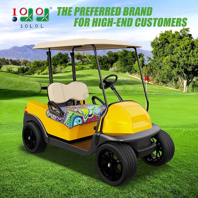 10L0L Golf Cart Seat Covers Compatible with EZGO TXT/RXV & Club Car DS/Precedent, Non-slip Golf Cart Towel for 2/4 Person Seats, Universal Accessories for Seat Blanket (50 x 30 Inches)-Mandala Blanket