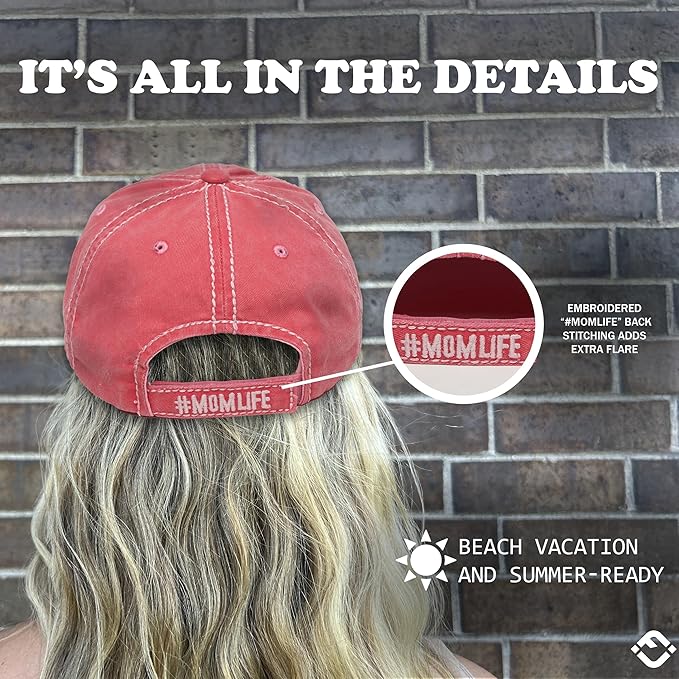Funky Junque Distressed Vintage Baseball Cap - Embroidered Patch Women's Hat - Holiday, Lifestyle & Patriotic Designs