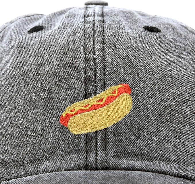 DALIX Hot Dog Hat Embroidered Mens Womens Baseball Cap
