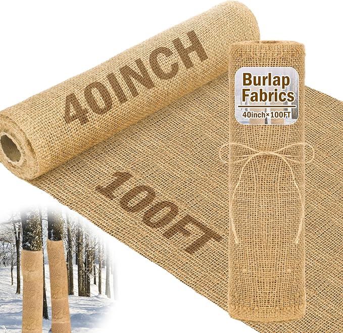 Buryeah 40 Inch x 100 ft Burlap Fabrics Roll Natural Jute Burlap Tree Wraps - Image 9