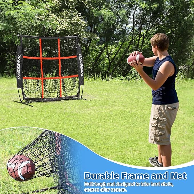 BaseGoal 4'×4' Baseball Softball Net,Pitching Strike Zone Target Net,with 9 Pocket,Baseball Backstop Net,for Hitting Pitching Batting Catching Practice