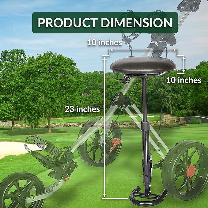 Caddytek Removable Golf Cart Seat, Golf Push Cart Seat, Golf Chair Accessory, Trolly Seat for 3 Wheels and 4 Wheels