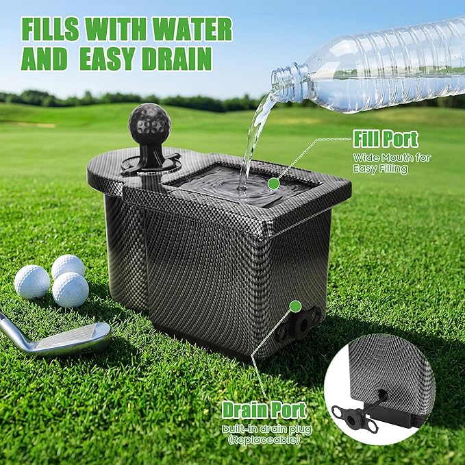 10L0L Golf Cart Ball Washer and Club Cleaner Kit, Detachable Golf Club Head and Ball Washer Golf Cleaner for EZGO Club Car Yamaha