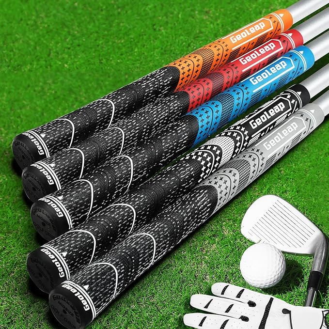 Geoleap Golf Grips Set of 13- Grips with Tapes and Grips with All Repair Kits for Choice,Hybrid Golf Club Grips All Weather Contral, High Feedback & Traction Golf Grips for Men and Women.