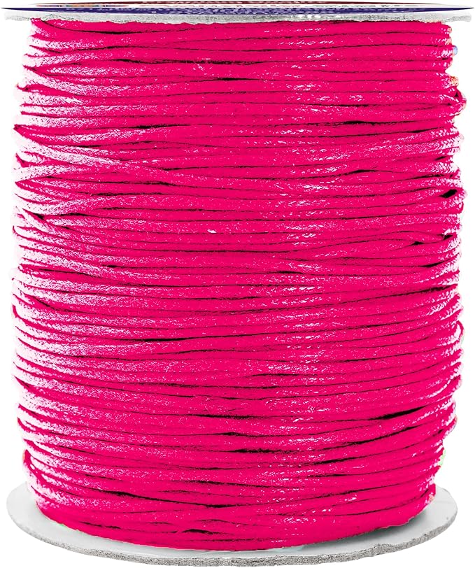 Mandala Crafts 1.5mm 109 Yards Hot Pink Cotton Waxed Cord by MandalaCrafts