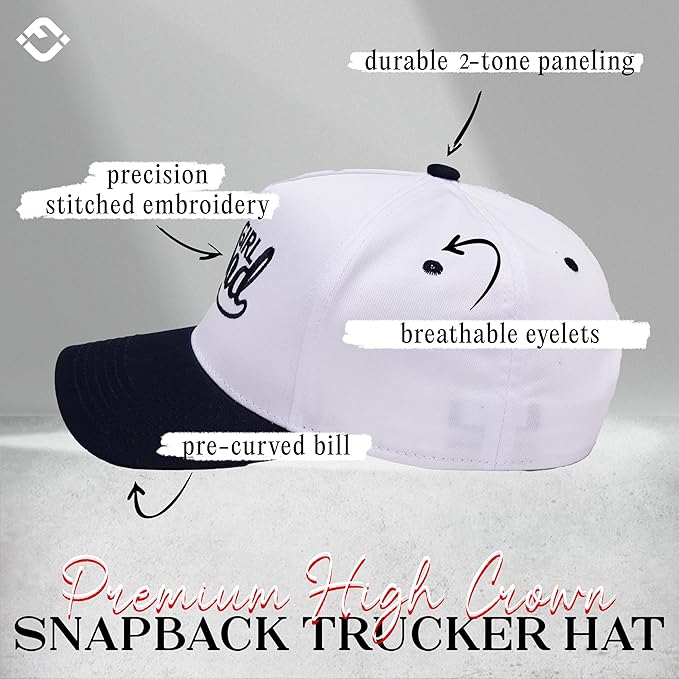 Funky Junque Trucker Hat Women Men 2-Tone Baseball Cap – Vintage Western Style Embroidered Snapback, Premium Cotton Blend