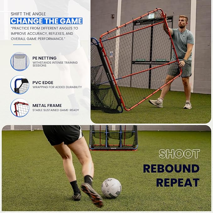 Baseball Rebounder Net | 12-Angle Baseball Pitching Net w/ 9 Pocket Nets – Softball & Baseball Training Equipment – Multi-Sport Bounce Back Net for Soccer, Volleyball, Basketball, Lacrosse & More