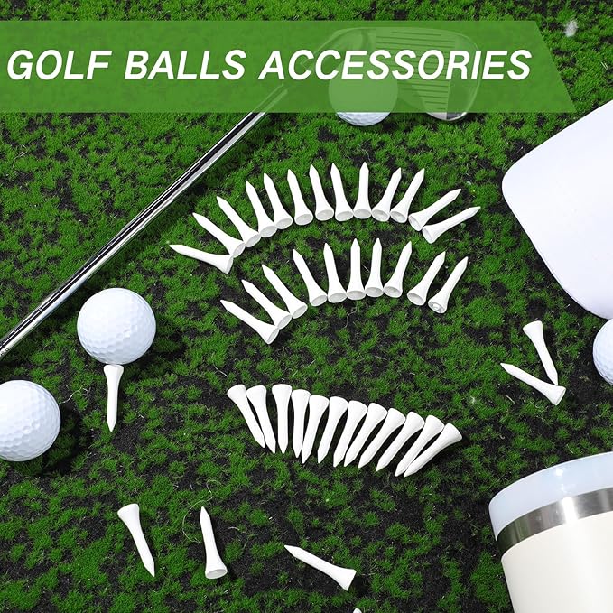 Mudder 2000 Pcs Bamboo Golf Tees Bulk Professional Golf Tees Reduce Friction Side Spin for Club Men Women Kids Accessories