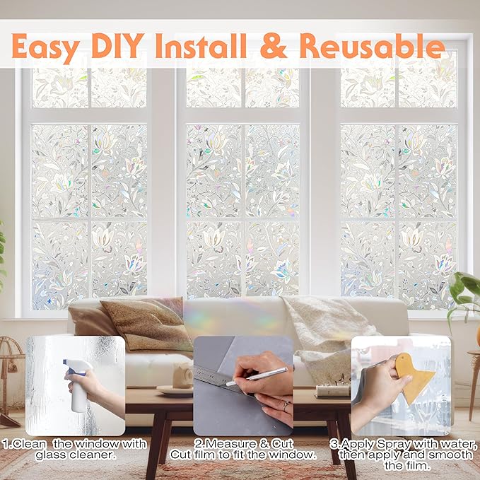 Hilarious Tulip Window Cling, Stained Glass Static Stickers Decorative - Image 5