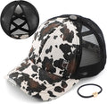 C.C Ponycap Messy High Bun Ponytail Adjustable Glitter Mesh Trucker Baseball Cap
