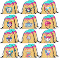 Woanger 24 Pcs Ice Cream Drip Baseball Drawstring Bags Bulk 11.81x9.84 Inch Sport Party Favor Backpacks Baseball Gift Bags Waterproof Lightweight String Cinch Backpacks for Travel Sport Camp Party