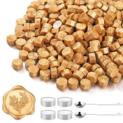 Yoption 360Pcs Light Gold Sealing Wax Beads, Vintage Wax Seal Beads by Yoption