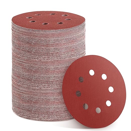 150pcs 400 Grit Sanding Discs, 5-Inch 8-Hole Sandpaper, by YEHBS
