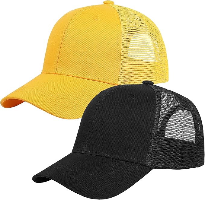 Falari Trucker Hat Baseball Cap Structured Plain Design 6 Panel, Adjustable Size