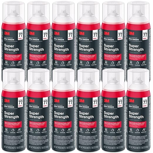 3M Super 77 Multipurpose Spray Adhesive, 7.35 oz Cans, Metal & More by 3MIndustrial