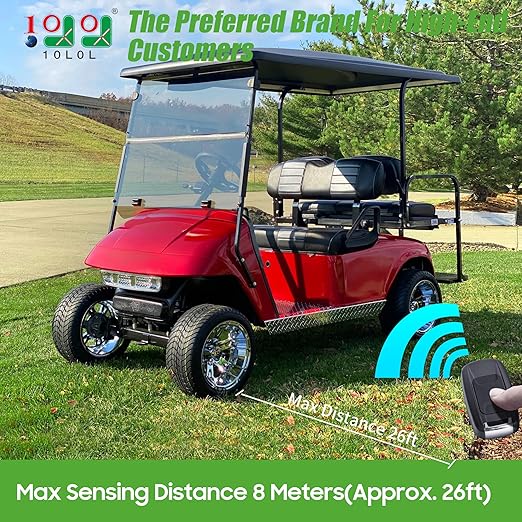 10L0L Golf Cart One-Click Start Ignition Switch Compatible with 20-72V Yamaha G22 / G29, Club Car DS/Precedent, EZGO TXT Models, Remote Keyless Access Golf Accessories