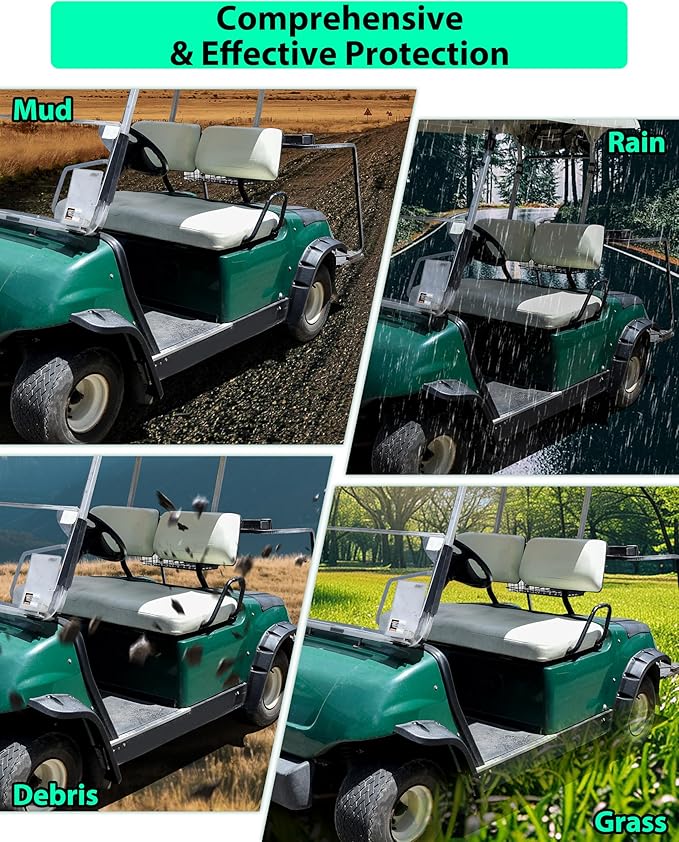 Fender Flares for Yamaha Golf Cart G14 G16 G19 G20 G22 Accessories, Front Rear One-Piece Mud Flups Mud Guards for Yamaha Standard and Unmodified G14-G22 Golf Carts Bodies Only, 4PCS