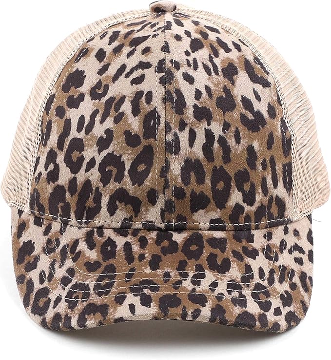 C.C Ponycap Messy High Bun Ponytail Adjustable Glitter Mesh Trucker Baseball Cap