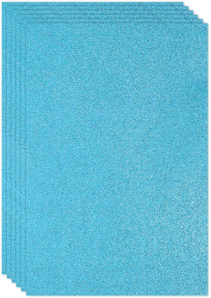 PATIKIL 2mm Thick Non Adhesive Glitter Foam Sheet 16x24inch Blue, EVA Shiny by PATIKIL