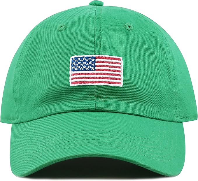 USA Flag & Embroidery Premium 100% Cotton Low Profile Adjustable Baseball Dad Cap