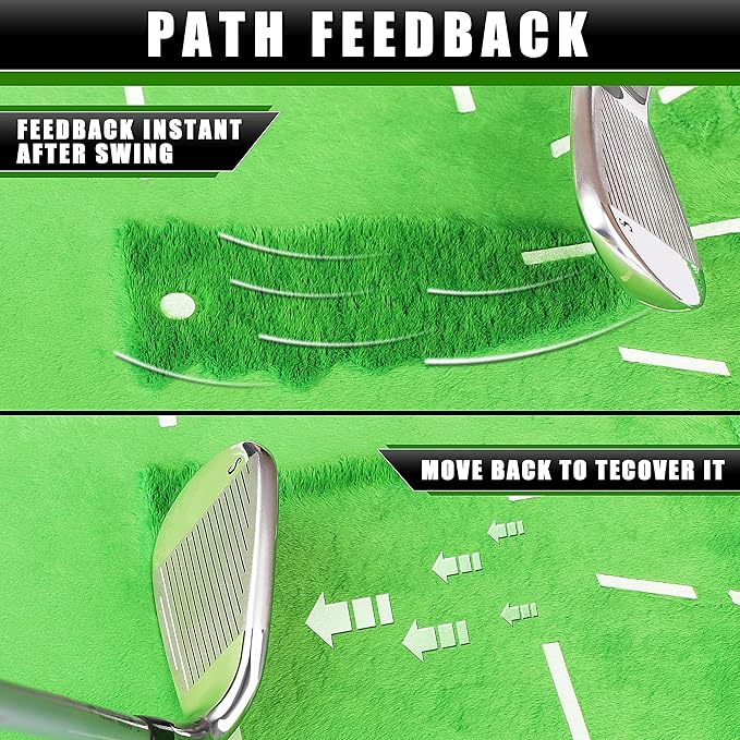 CHAMPKEY Heavy-Duty Golf Hitting Mat - Swing Path Feedback Golf Practice Mat - Ideal for Indoor and Outdoor Training