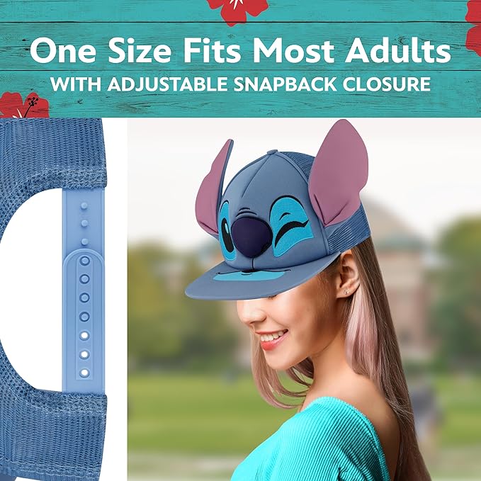 Disney Stitch Dad Hat, Adult Cotton Baseball Cap with Curved Brim
