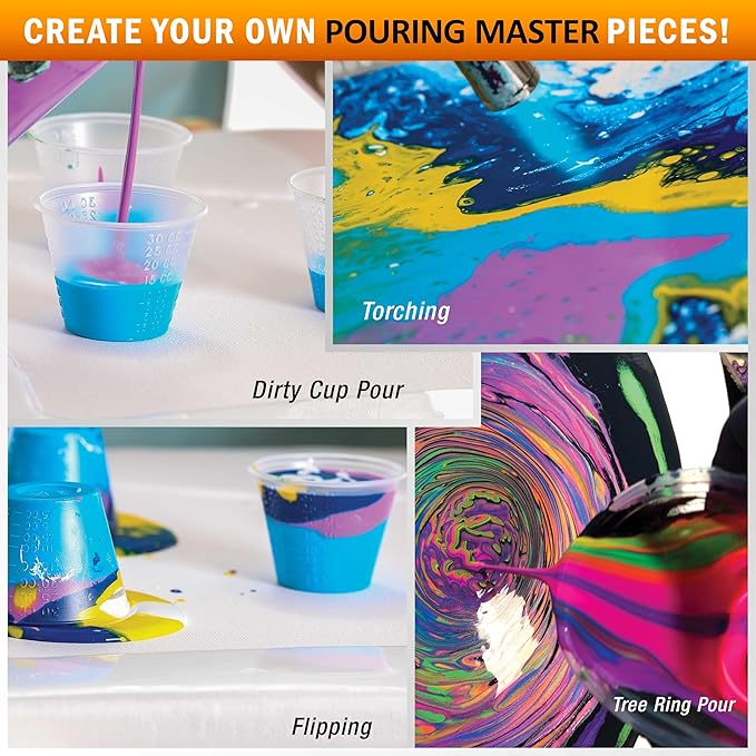 Pouring Masters Blaze Red/Gold Iridescent Special Effects Acrylic Pouring Paint - Image 5