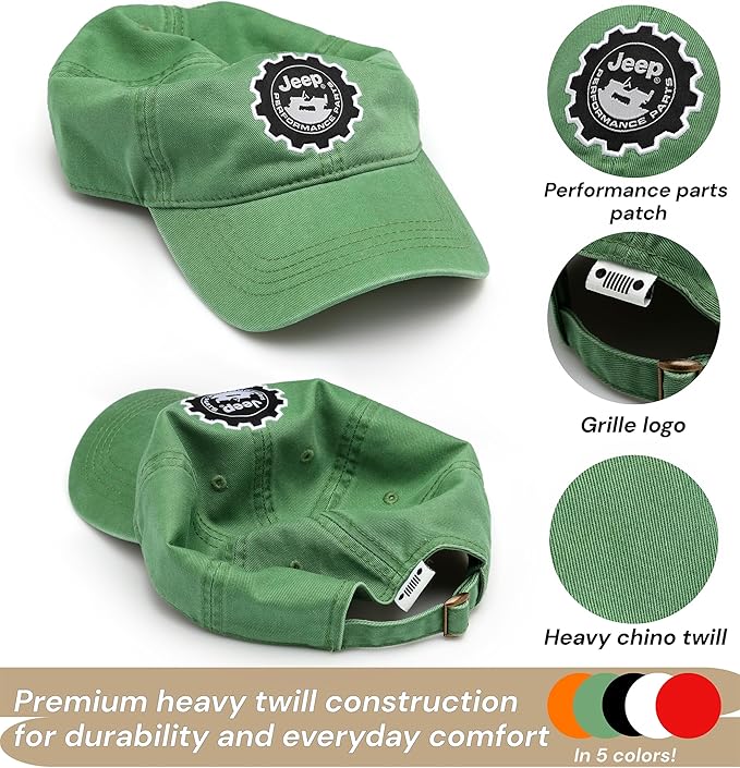 Jeep Performance Parts Baseball Cap | Woven Patch Hat | Adjustable | Officially Licensed