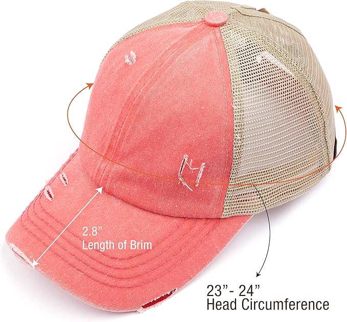 C.C Ponycap Messy High Bun Ponytail Adjustable Glitter Mesh Trucker Baseball Cap