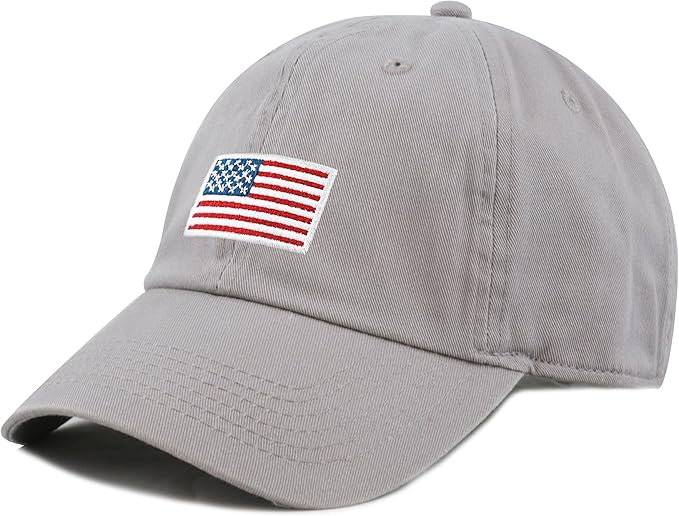USA Flag & Embroidery Premium 100% Cotton Low Profile Adjustable Baseball Dad Cap