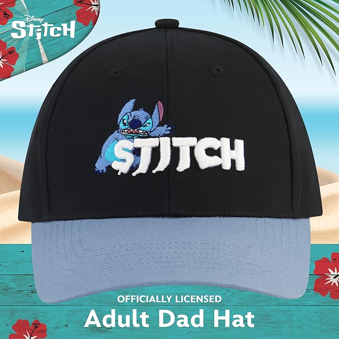 Disney Stitch Dad Hat, Adult Cotton Baseball Cap with Curved Brim