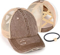 C.C Ponycap Messy High Bun Ponytail Adjustable Glitter Mesh Trucker Baseball Cap
