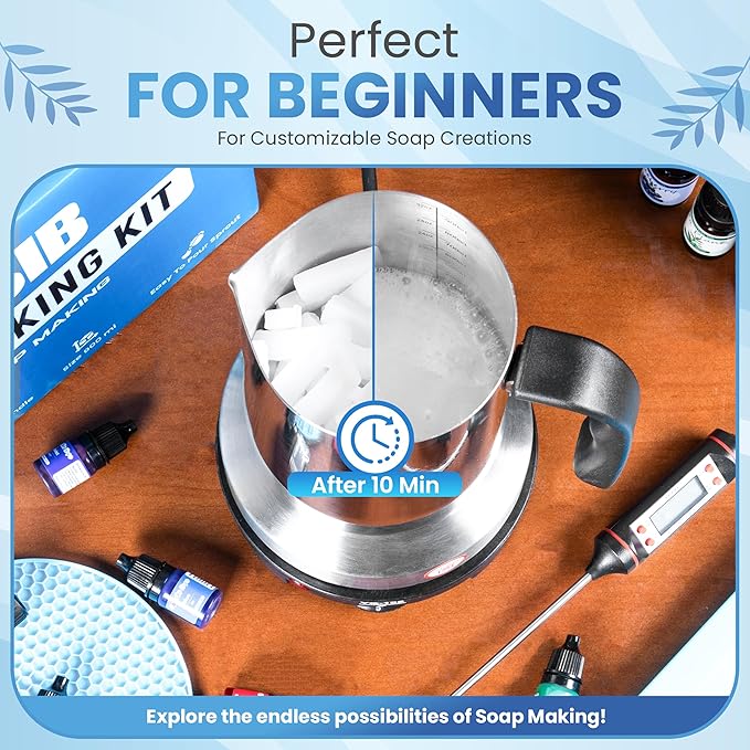 ZMSIB Soap Making Kit with 900ml Stainless Steel Melting Pot | All-in-One DIY - Image 6