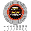 Stainless Steel Cable for Railing - 100FT 1/4" T316 Wire Rope - 7 x 19 Strands by CELYND