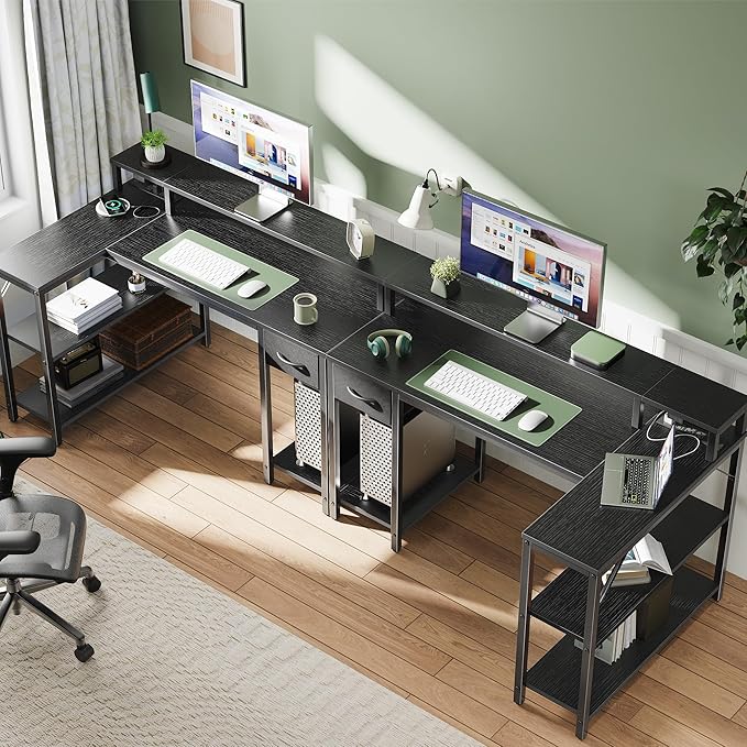 SUPERJARE Reversible L Shaped Gaming Desk - Image 7