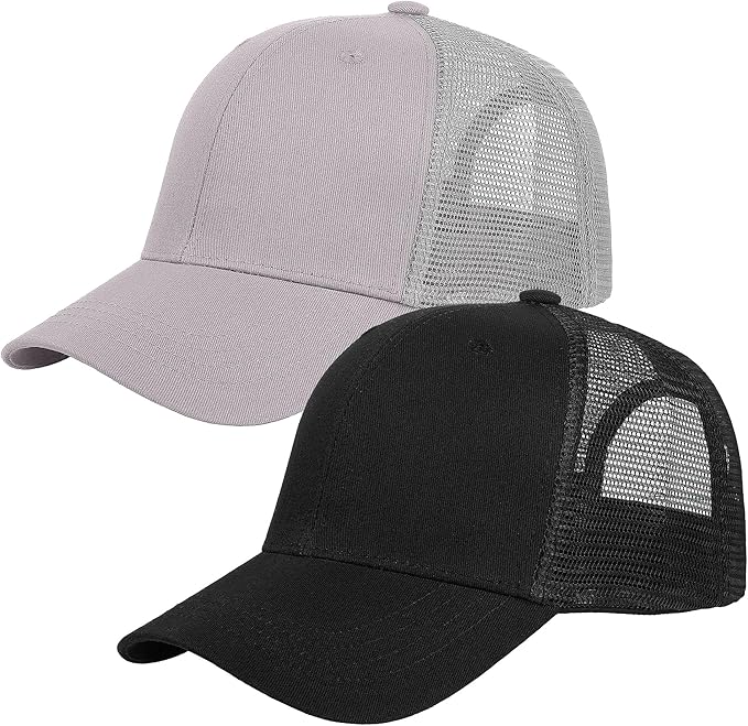 Falari Trucker Hat Baseball Cap Structured Plain Design 6 Panel, Adjustable Size