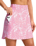 G Gradual 18" Golf Skirts for Women Zipper Pockets Mid Length Skort with Shorts Underneath High Waist Tennis Pickleball