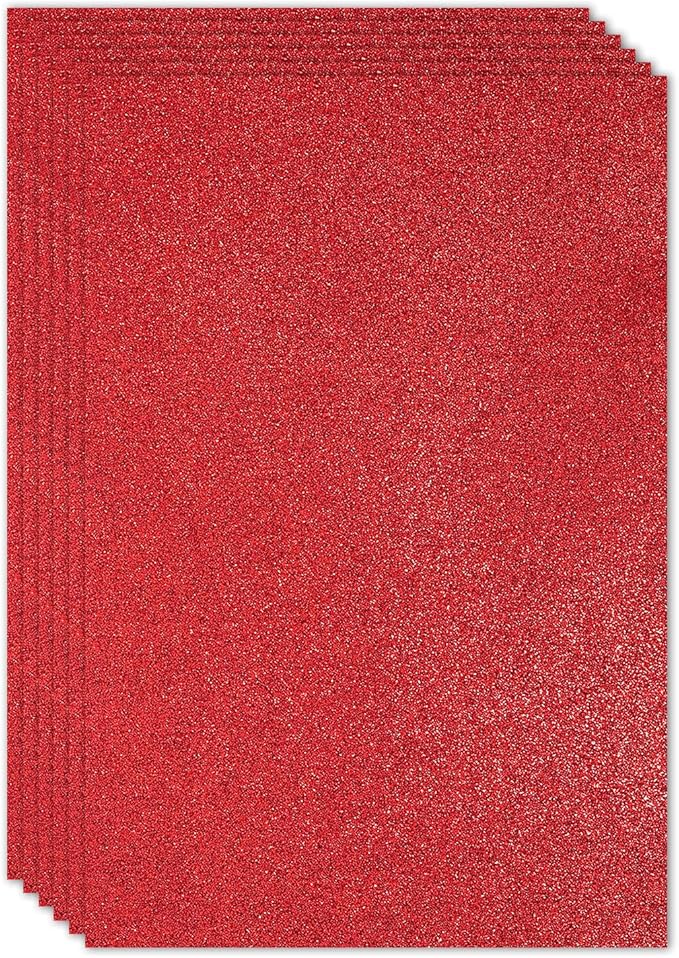 PATIKIL 2mm Thick Non Adhesive Glitter Foam Sheet 16x24inch Dark Red, EVA Shiny by PATIKIL